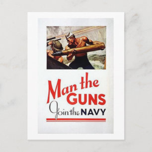 Carte Postale Vintage Man The Guns, Join Navy Recruitment Po