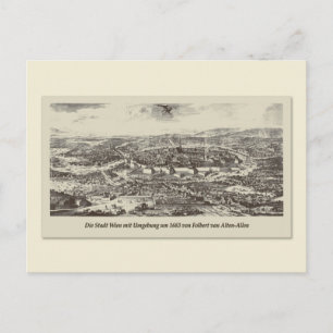 Carte Postale Vintage Map Autriche   Vienne Environs 1683