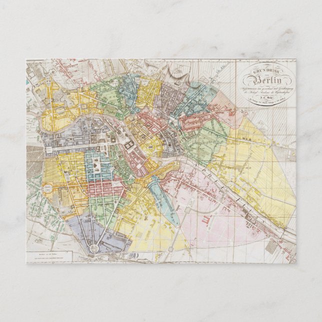 Carte Postale Vintage Map of Berlin (Devant)