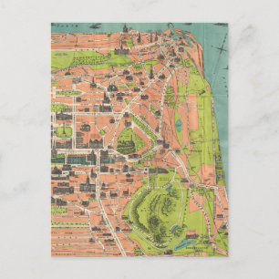 Carte Postale Vintage Map of Edinburgh Scotland