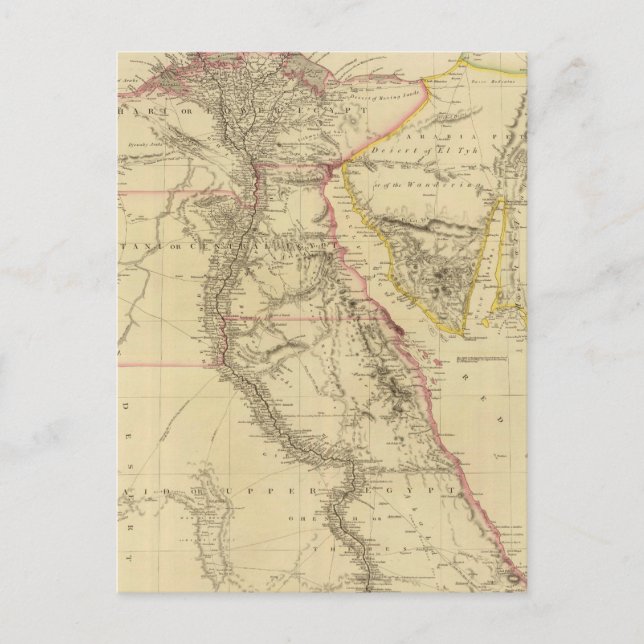 Carte Postale Vintage Map of Egypt (Devant)