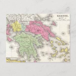 Carte Postale Vintage Map of Greece