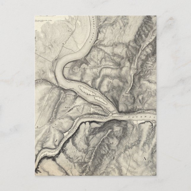 Carte Postale Vintage Map of Harpers Ferry (Devant)