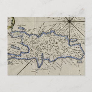Carte Postale Vintage Map of The Dominican Republic