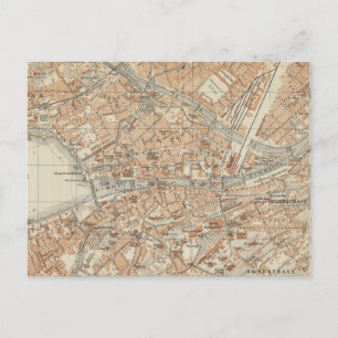 Carte Postale Vintage Map of Zurich Switzerland