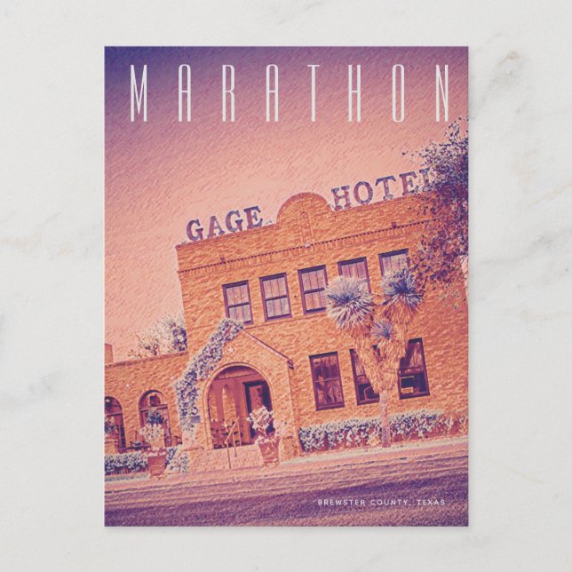 Carte postale vintage Marathon Texas Travel (Devant)