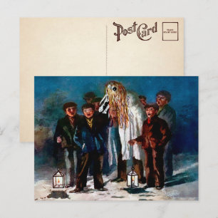 Carte postale vintage Mari Lwyd Christmas