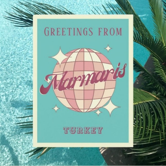 Carte postale Vintage Marmaris Turkey Retro (Créateur téléchargé)