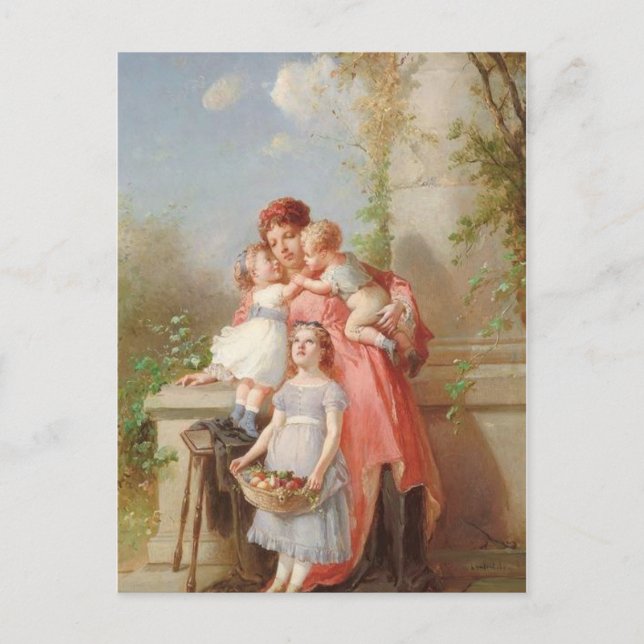 Carte Postale Vintage - Mère & Enfants (Devant)