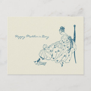 Carte Postale Vintage mère et enfant - Bonne fête des mères