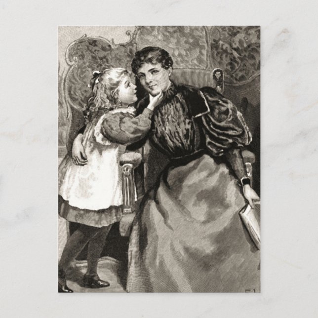 Carte Postale Vintage mère et fille (Devant)