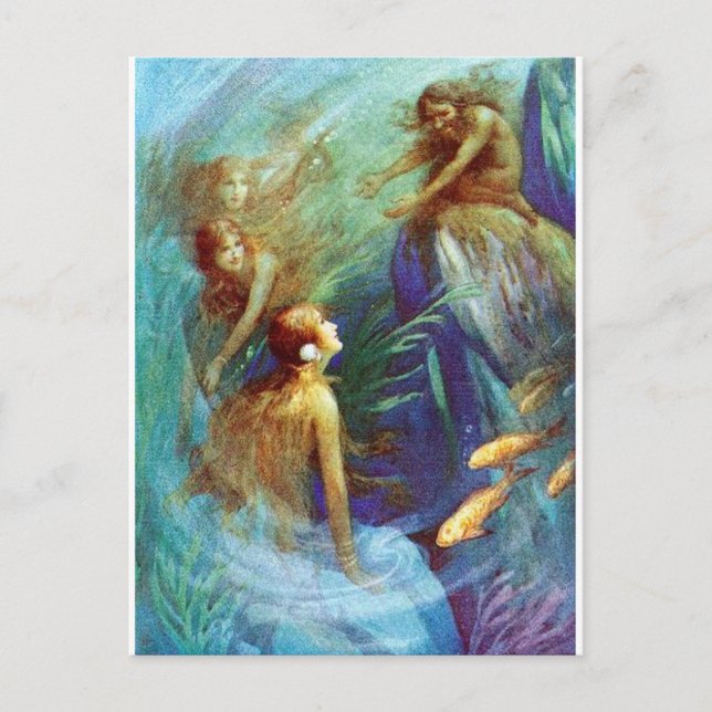 Carte postale vintage Mermaid (Devant)