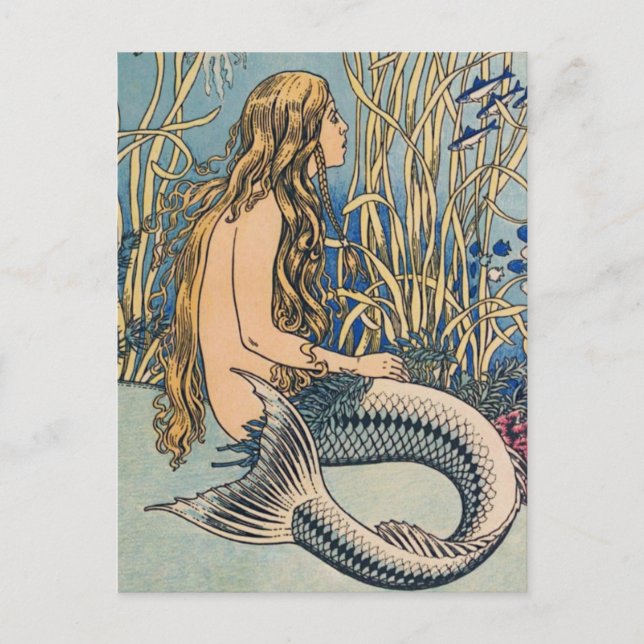 Carte postale vintage Mermaid (Devant)