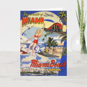 Carte postale vintage Miami Beach Floride Travel