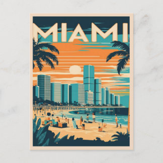 Carte Postale Vintage Miami Floride