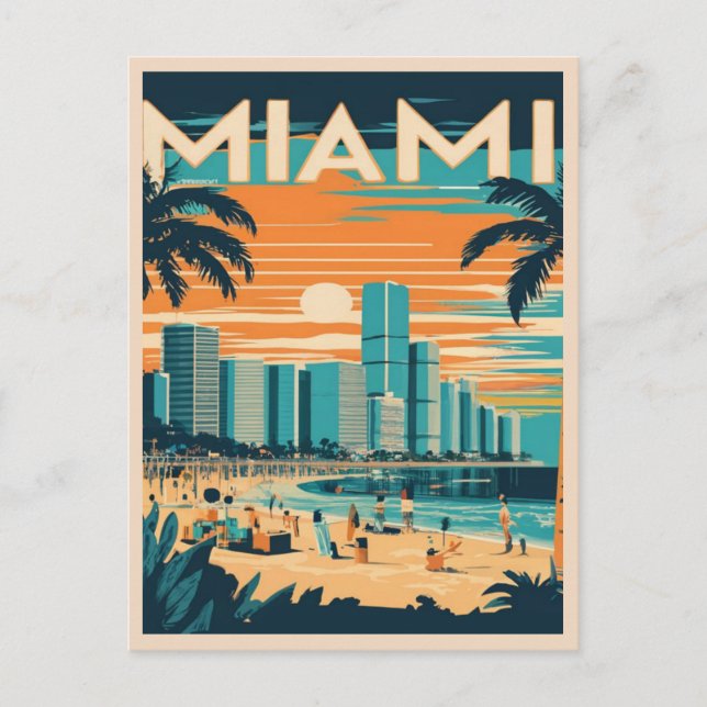 Carte Postale Vintage Miami Floride (Devant)