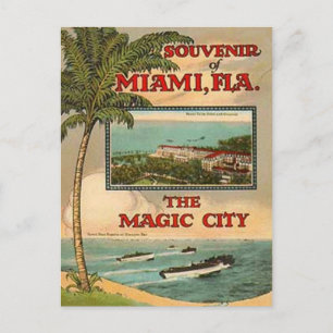 Carte Postale Vintage Miami, Floride, États-Unis -