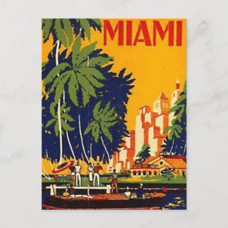 Carte Postale Vintage Miami, Floride, États-Unis -
