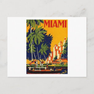 Carte postale vintage Miami Travel Poster