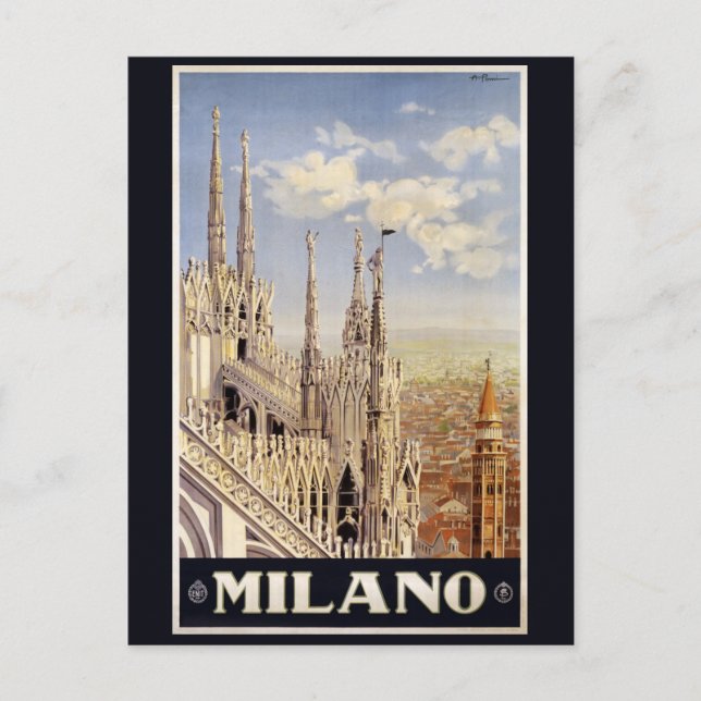 Carte postale vintage Milan Italie (Devant)