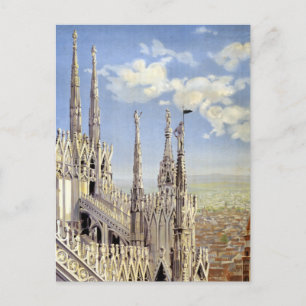 Carte postale vintage Milan Italie Travel