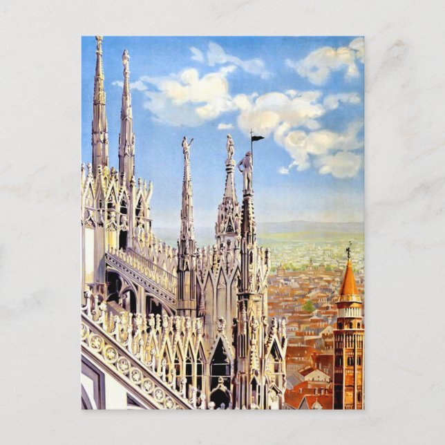 Carte Postale Vintage Milano Travel (Devant)