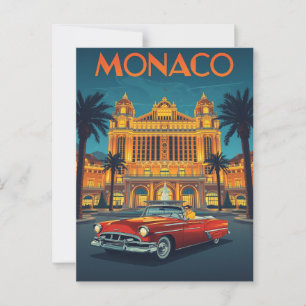 Carte Postale Vintage Monaco Monte-Carlo Travel