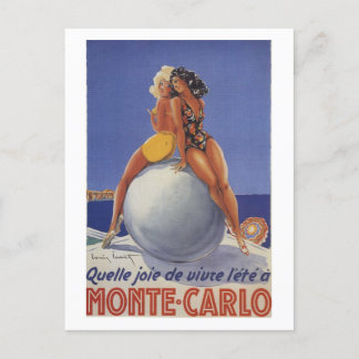 Carte Postale Vintage Monte Carlo Deux femmes en maillot de bain