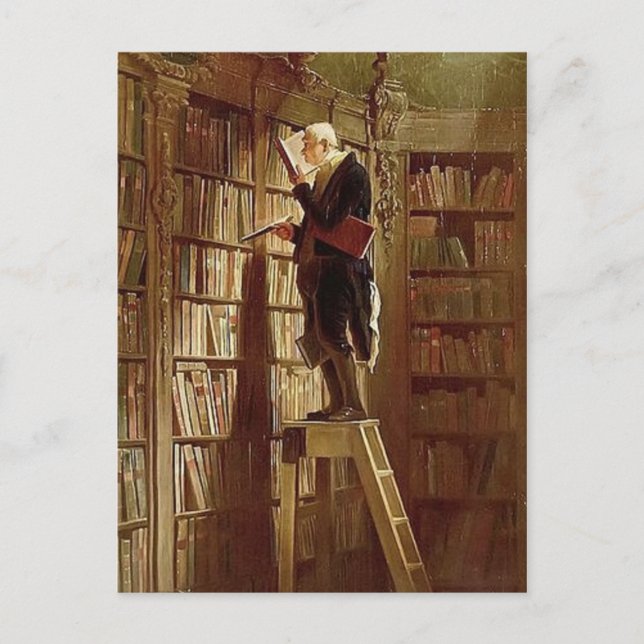 Carte Postale Vintage-Motif Le ver de livre (Devant)