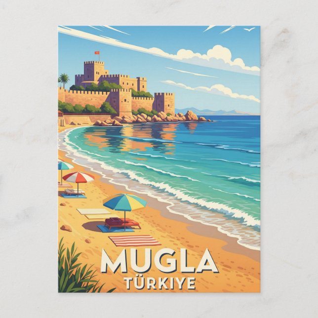 Carte Postale Vintage Mugla Turquie Voyage (Devant)