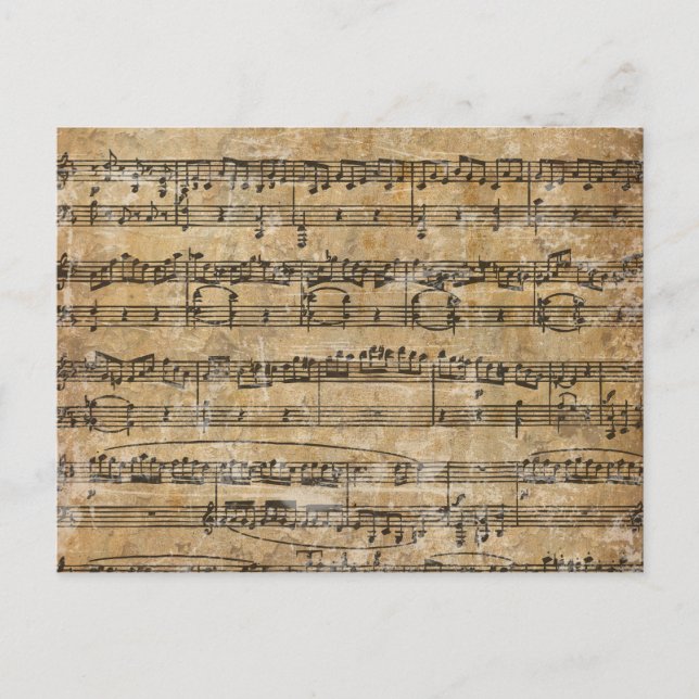 Carte Postale Vintage Music Sheet (Devant)