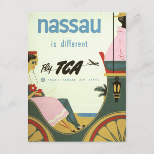 Carte Postale Vintage Nassau Bahamas Travel