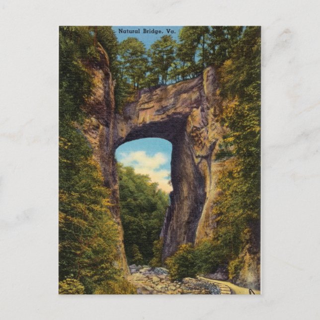 Carte Postale Vintage, Natural Bridge, Virginie (Devant)