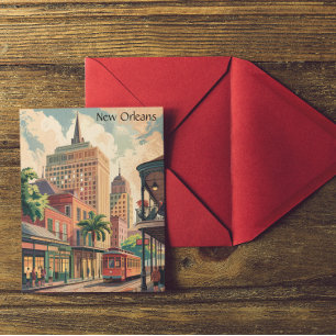 Carte Postale Vintage New Orleans Louisiane peinture Voyage