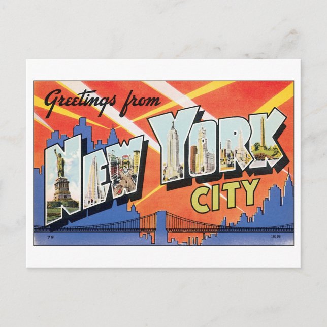 Carte postale vintage New York (Devant)