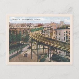 Carte Postale Vintage New York Elevated Railroad 110th Street