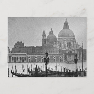 Carte postale Vintage noir Venise Canal Voyage