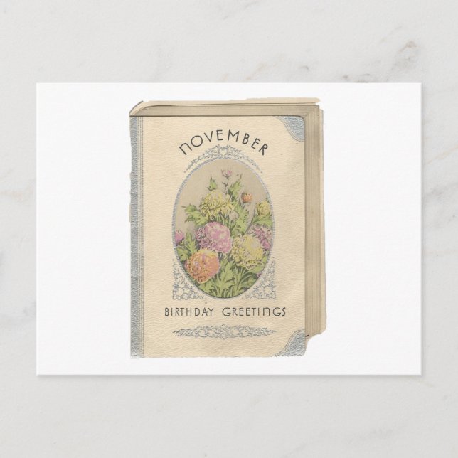 Carte Postale Vintage novembre Anniversaire (Devant)