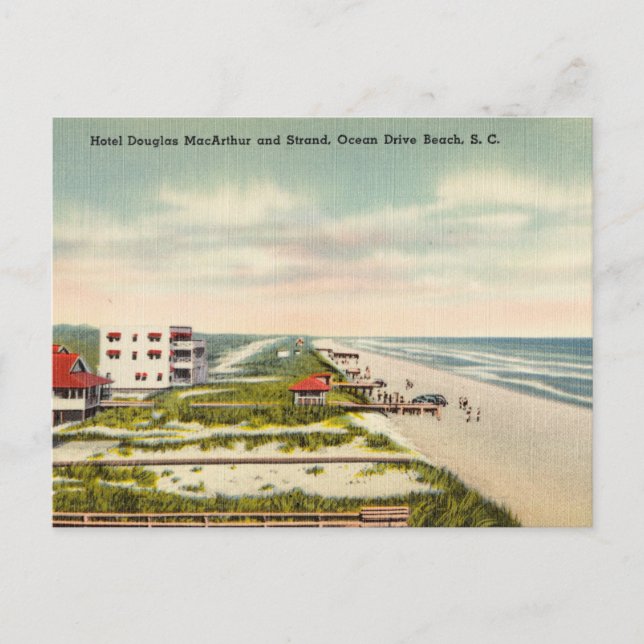 Carte Postale Vintage, Ocean Drive Beach, Caroline du Sud (Devant)