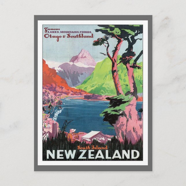 Carte Postale Vintage Otago Nouvelle-Zélande (Devant)