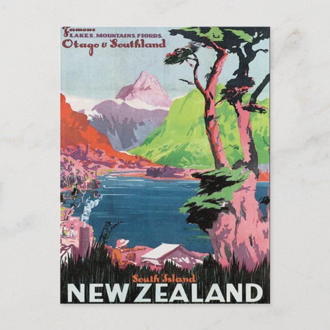 Carte Postale Vintage Otago Nouvelle-Zélande (Devant)