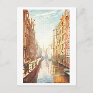 Carte Postale Vintage Oudezijds Kolk à Amsterdam