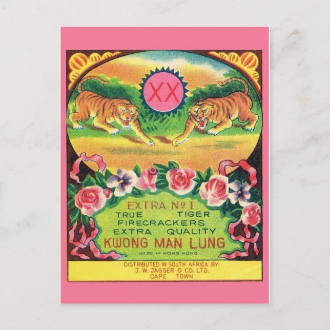 Carte postale vintage Paquet Firecracker (Devant)