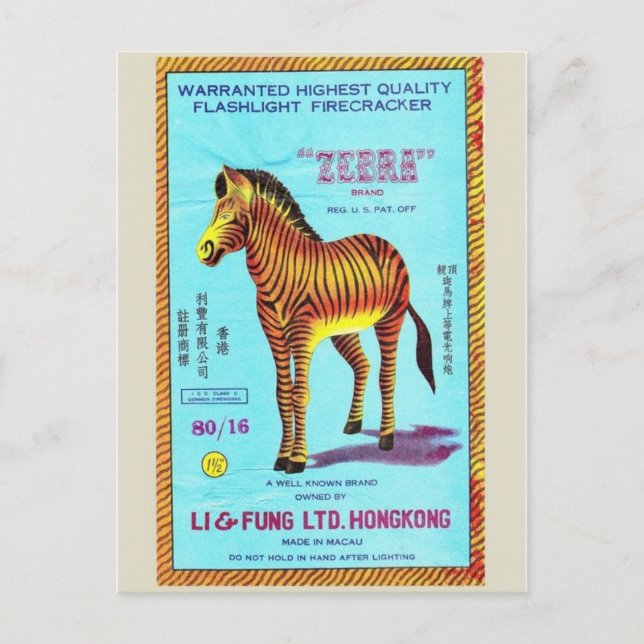 Carte postale vintage Paquet Firecracker (Devant)