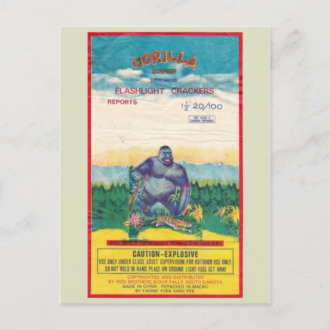 Carte postale vintage Paquet Firecracker (Devant)