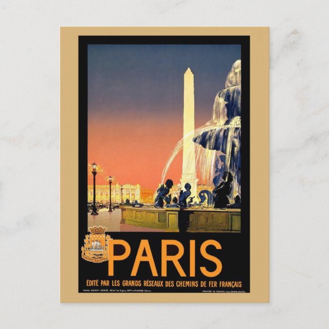 Carte Postale Vintage Paris France Retro (Devant)
