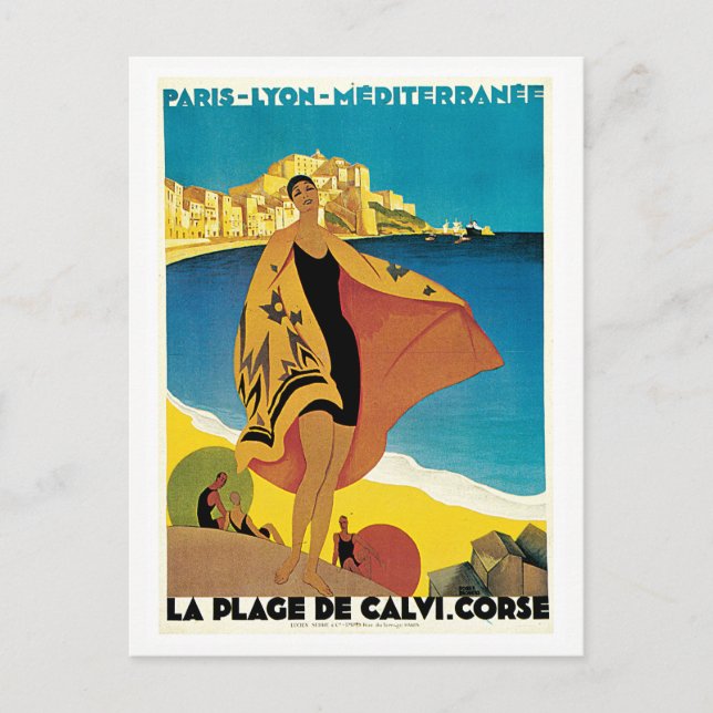 Carte Postale Vintage Paris Lyon Méditerranée Travel (Devant)