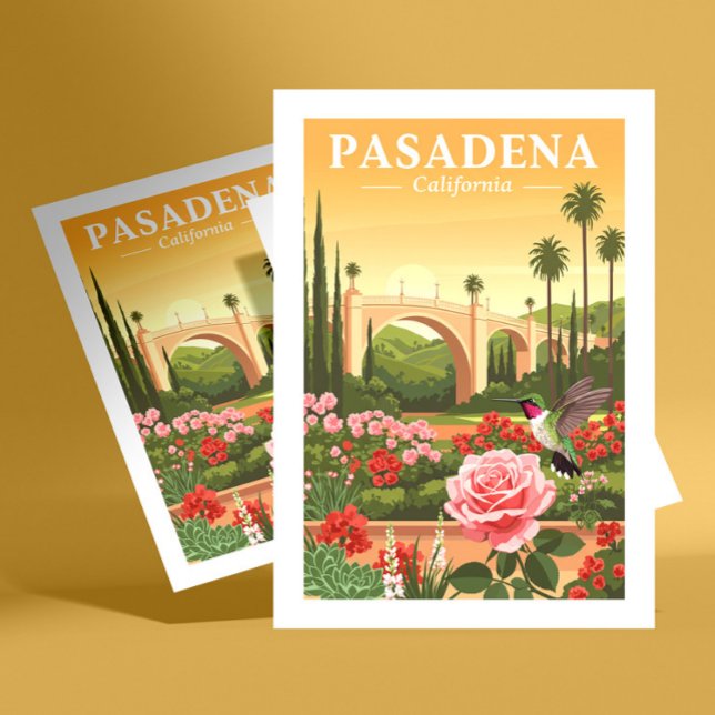 Carte Postale Vintage Pasadena Californie (Créateur téléchargé)