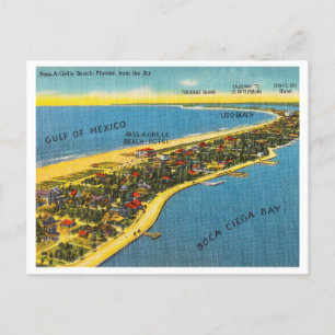 Carte Postale Vintage Pass-a-Grille, vue aérienne Floride