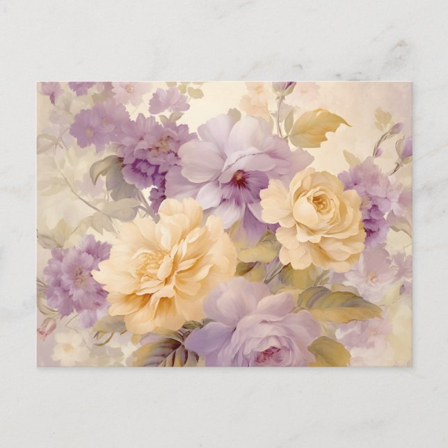 Carte Postale Vintage Pastel Garden Flowers (Devant)